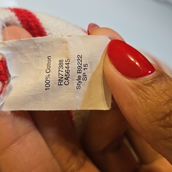 J. Crew Cotton Knit Nautical Red and White Striped Zipper Sides Pullover Sweater - Picture 11 of 12